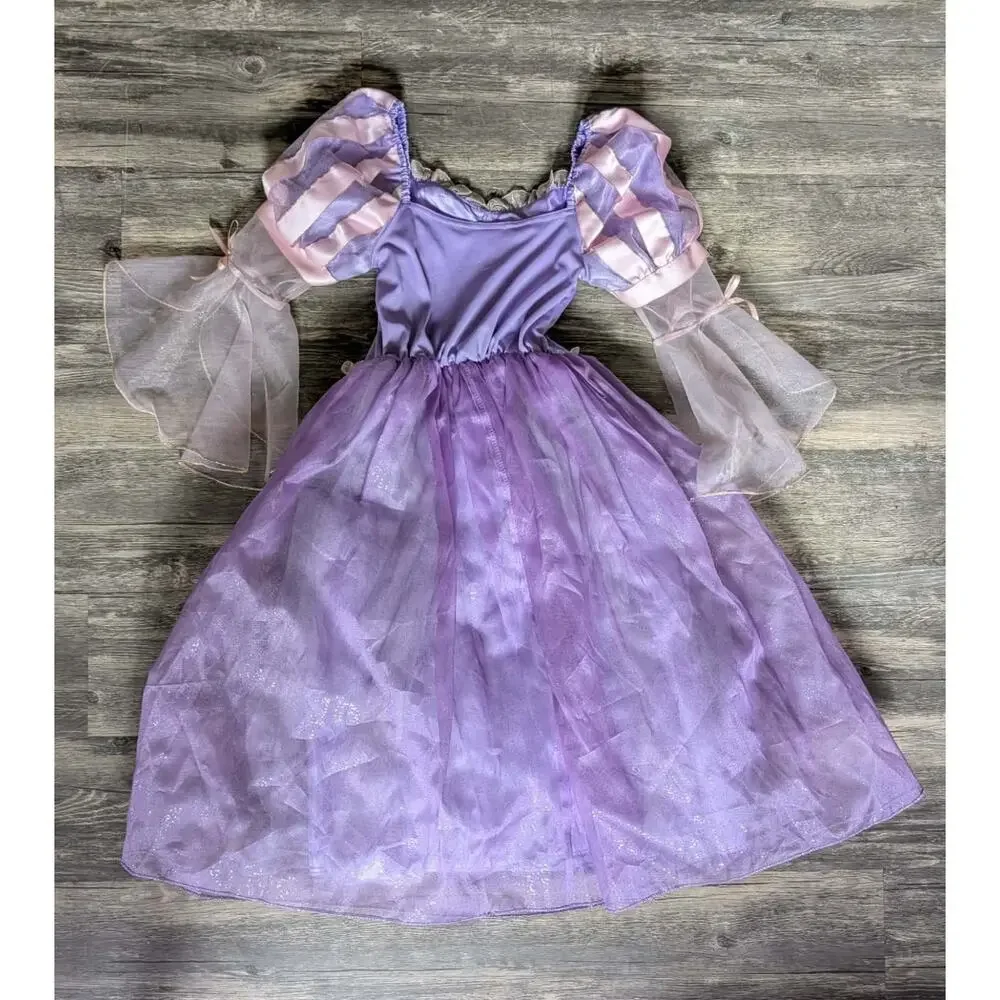 Disney Rapunzel Princess Dress Halloween Costume Cosplay Pretend Play Size 5-6 - Picture 6 of 11